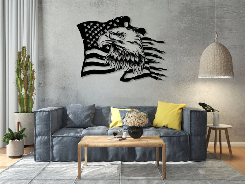 American Eagle Flag Metal Wall Art