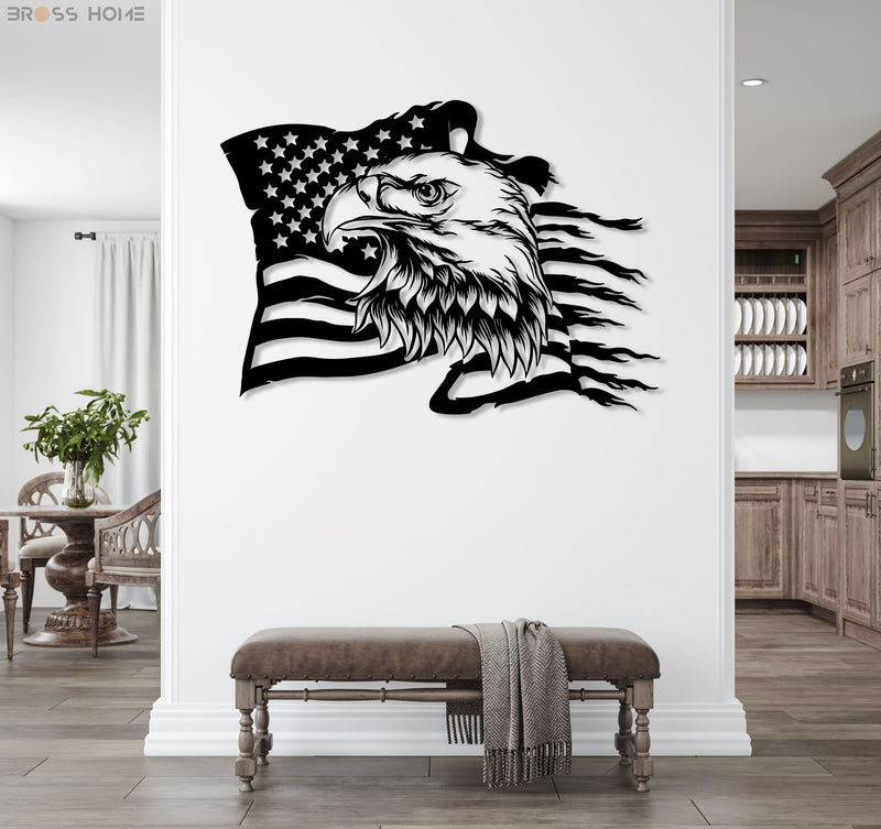 American Eagle Flag Metal Wall Art