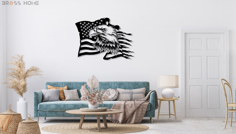 American Eagle Flag Metal Wall Art
