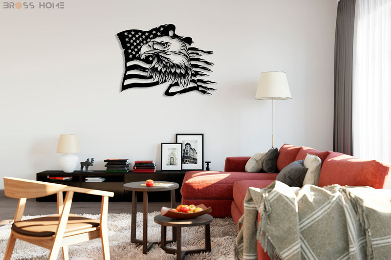 American Eagle Flag Metal Wall Art