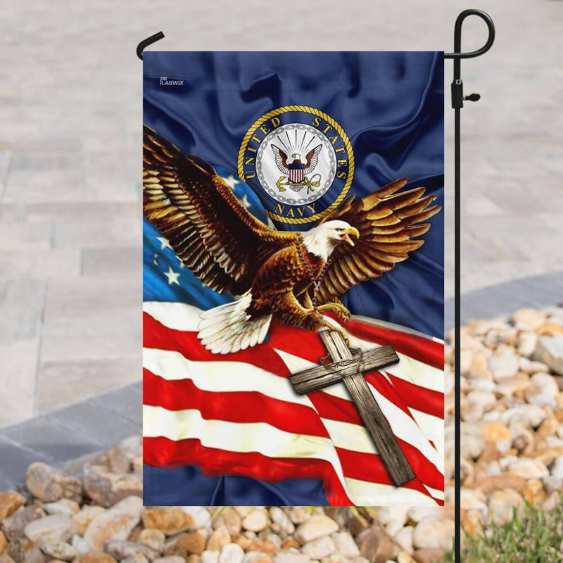 United States Navy American Eagle Garden Decor Flag LT11