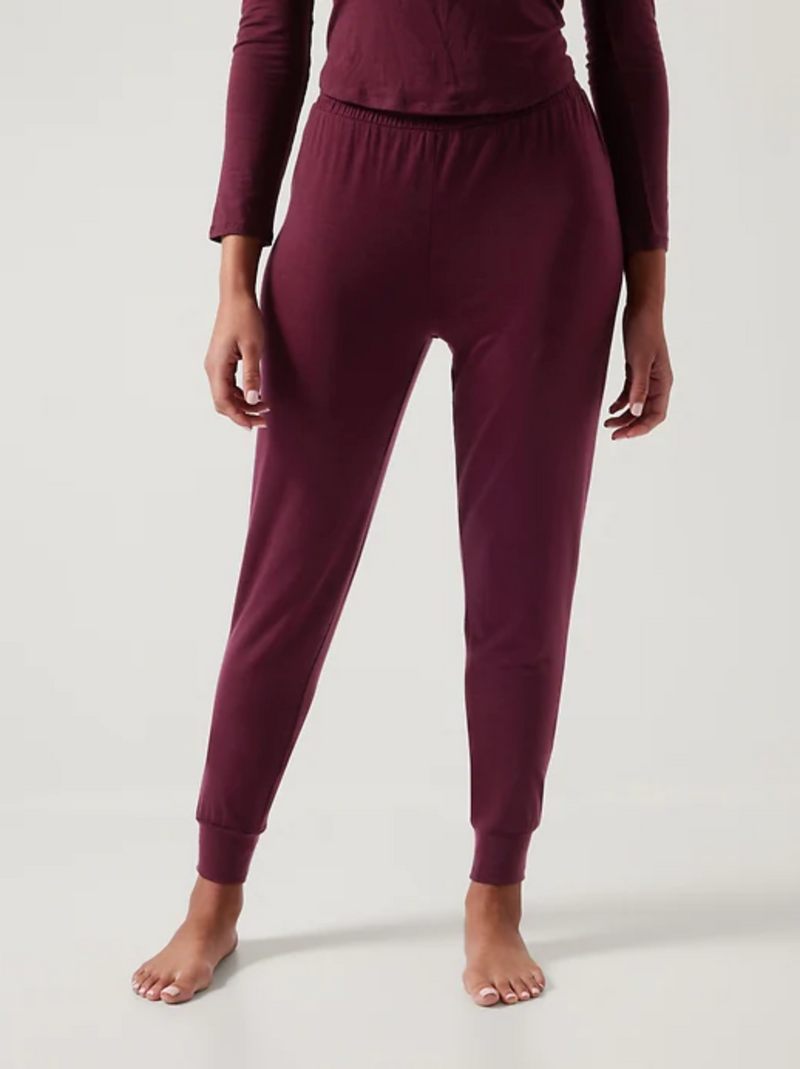 Athleta Deep Burgundy Nighttime Bliss Sleep Jogger