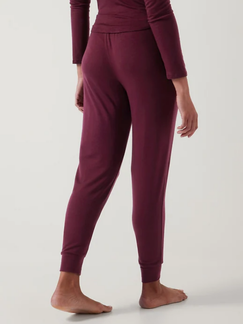 Athleta Deep Burgundy Nighttime Bliss Sleep Jogger