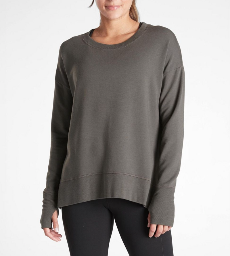 Athleta Mountain Olive Soft Coaster Luxe Sweatshirt