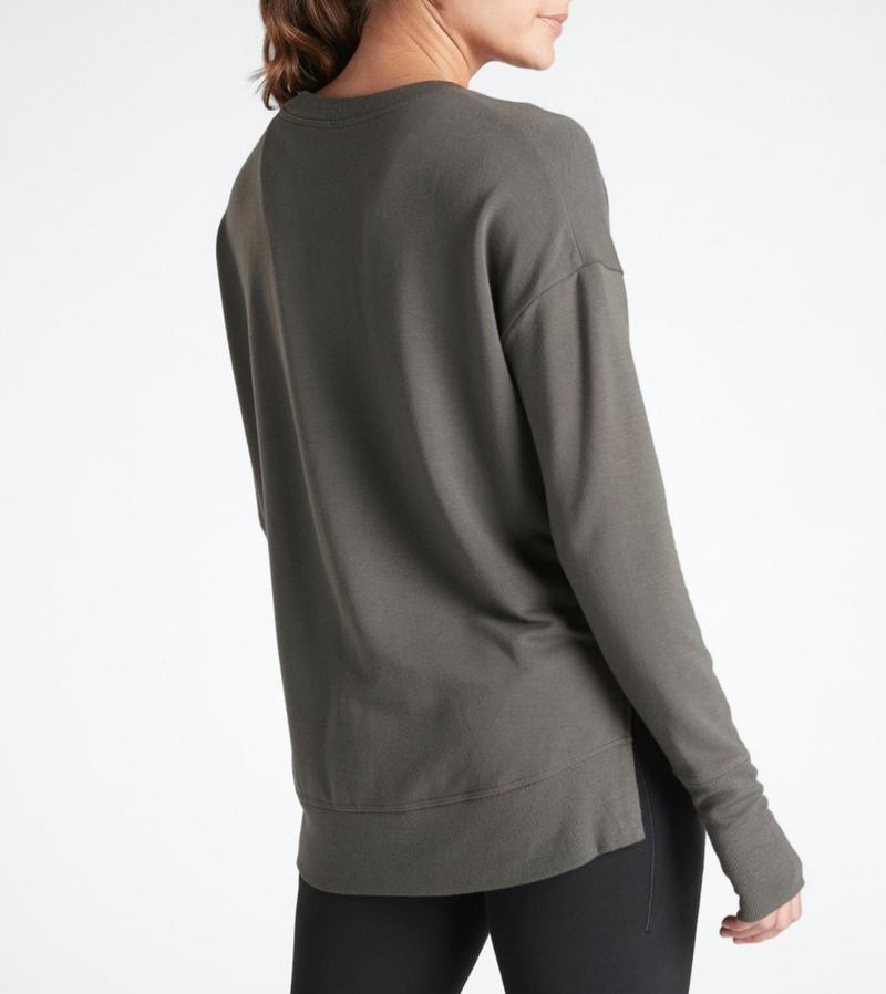 Athleta Mountain Olive Soft Coaster Luxe Sweatshirt