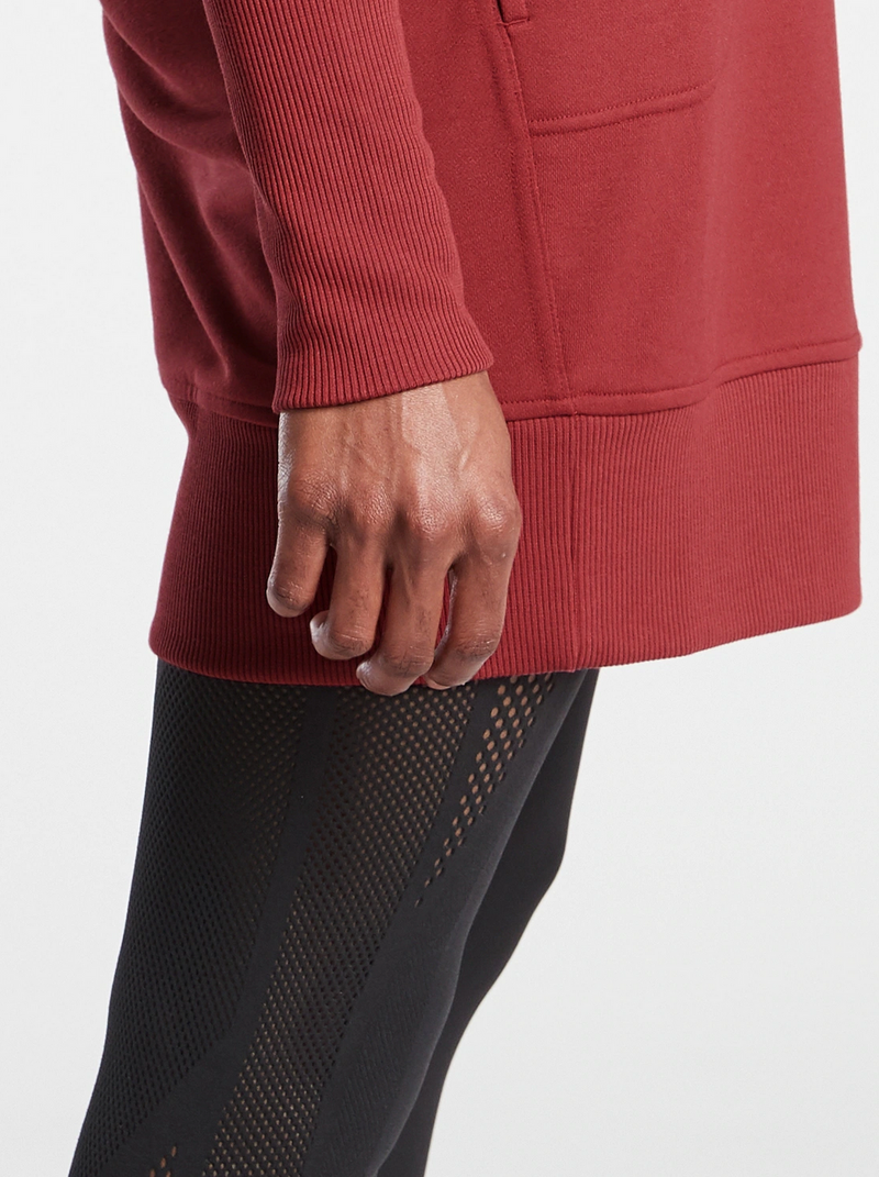 Athleta Canyon Red Long Sleeve Mala Hoodie Dress