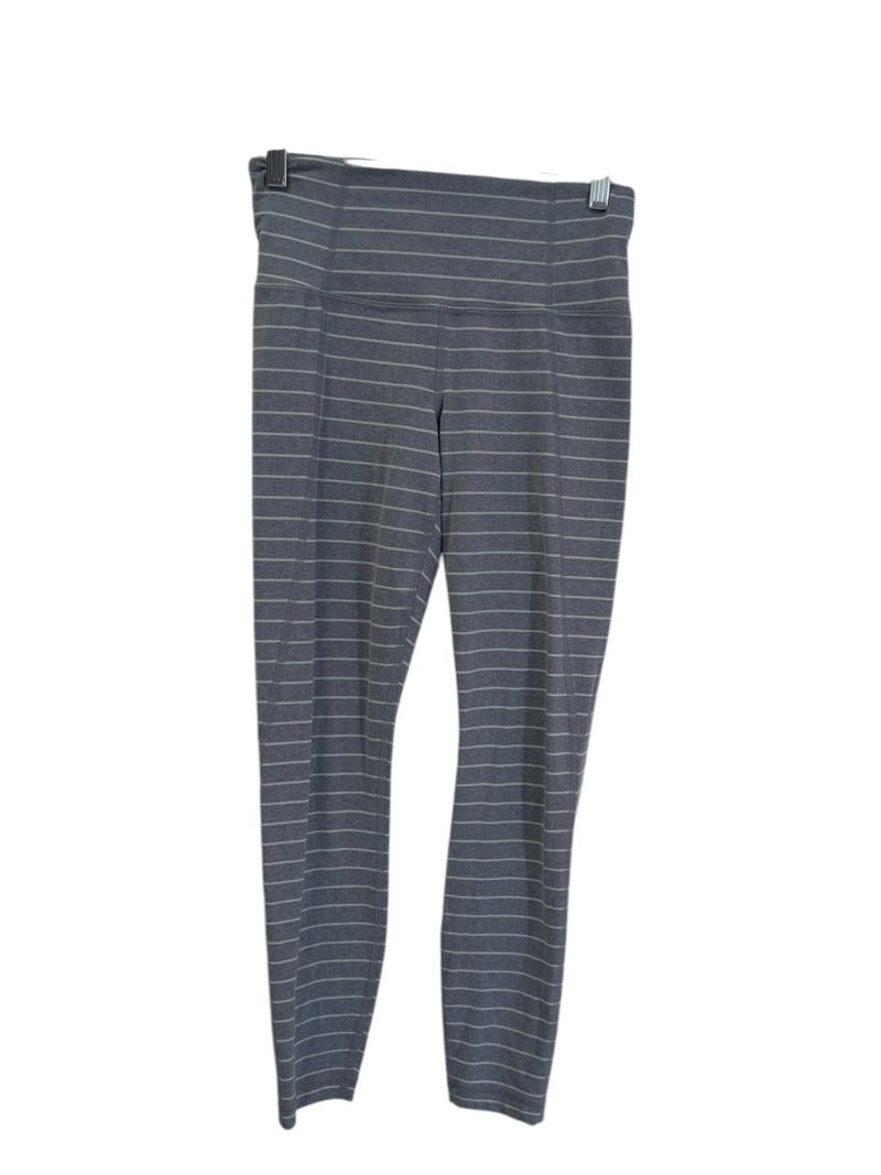 Athleta Size XS Light Gray & White Nylon Blend Mid Rise Seam Detail Leggings