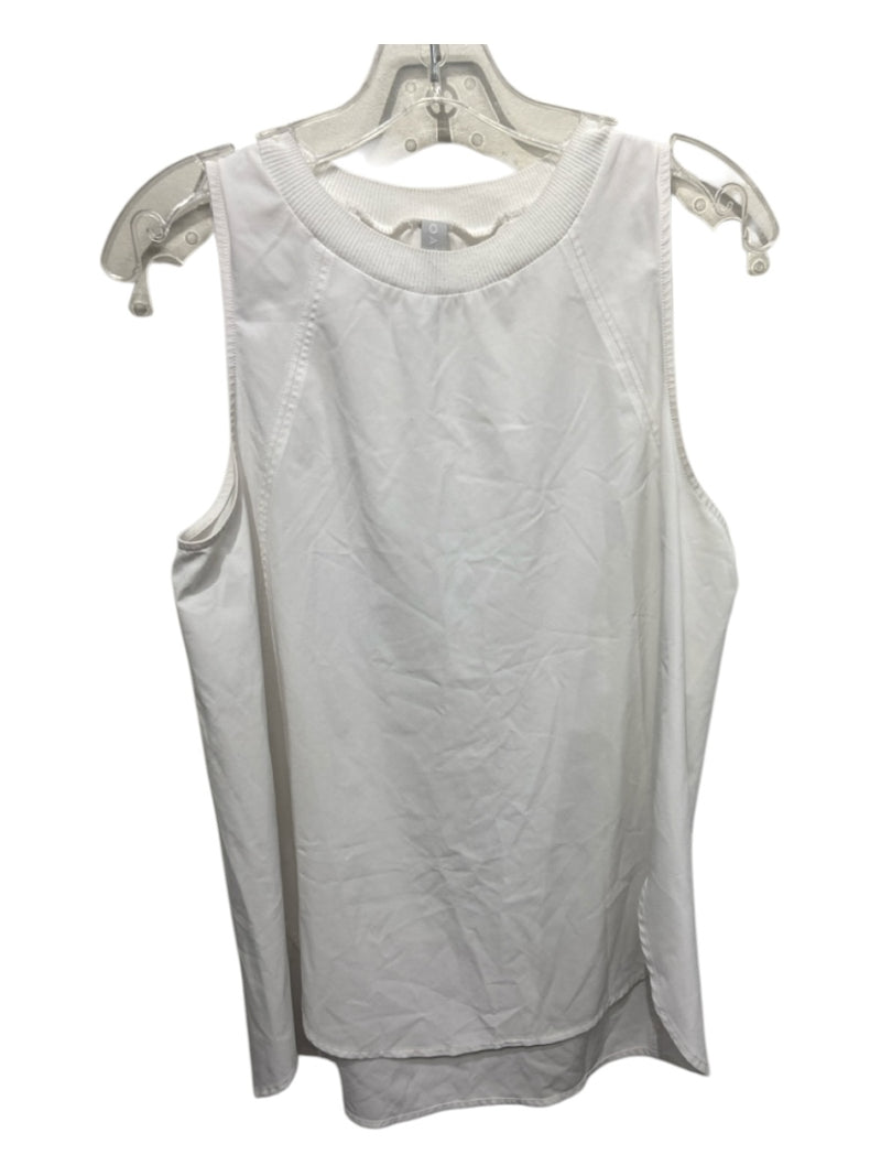 Athleta Size S White Poly Blend Sleeveless Crew Neck Top