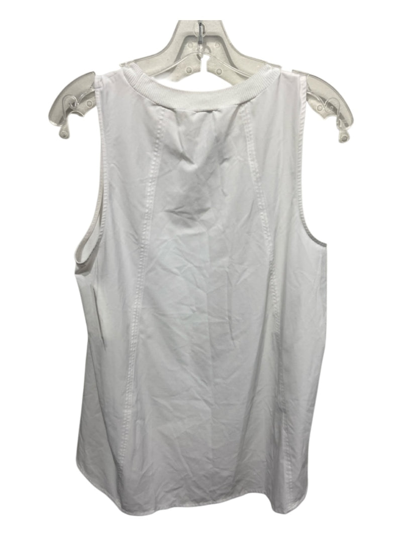 Athleta Size S White Poly Blend Sleeveless Crew Neck Top