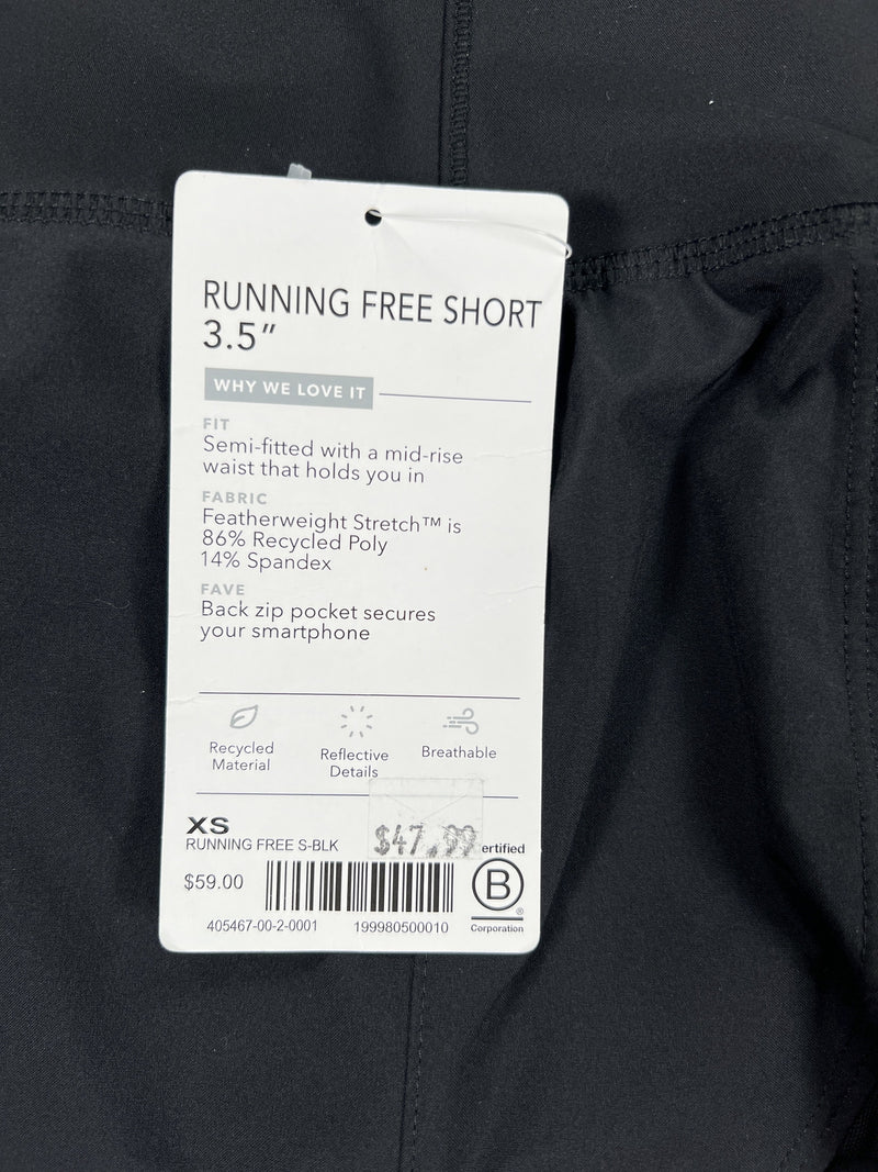 NEW Athleta Women’s Black Running Free 3.5 in Athletic Lined Shorts - XS