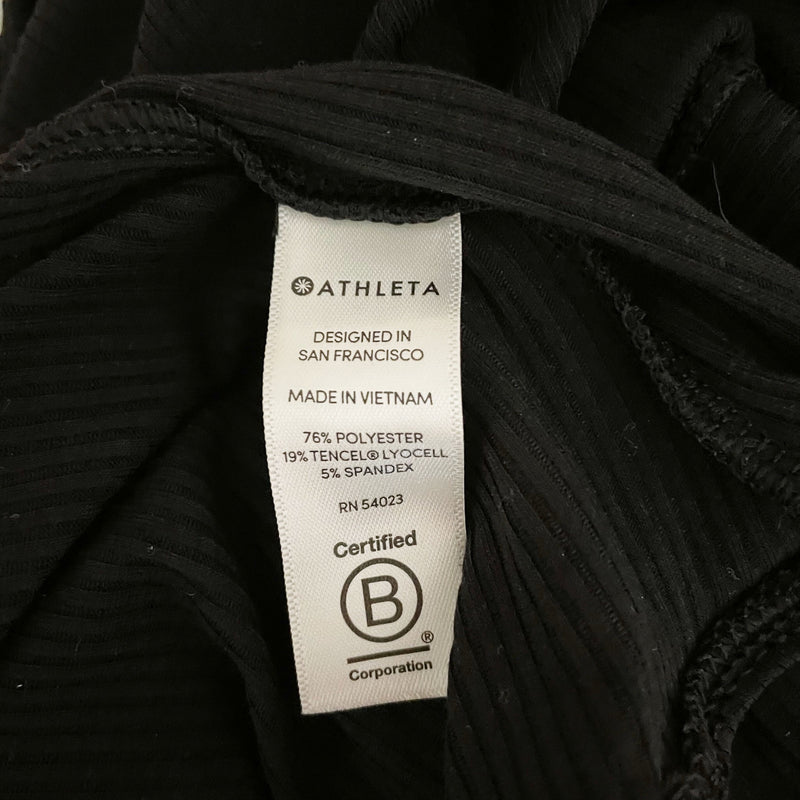 NEW Athleta Essence Strappy Ribbed Knit Stretch Scoop Neck Tank Bodysuit Black S