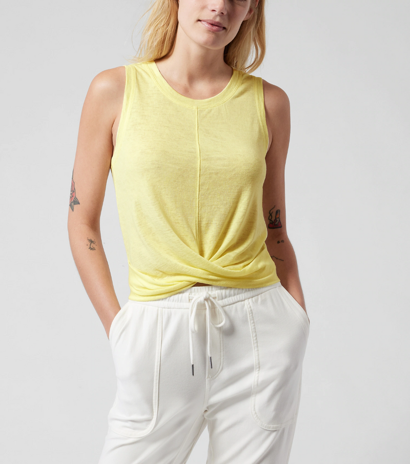 Athleta Honeysuckle Yellow Sleeveless Breezy Twist Tank Top