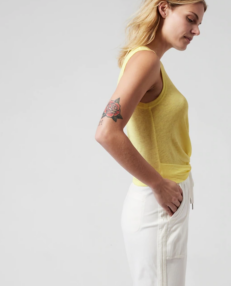 Athleta Honeysuckle Yellow Sleeveless Breezy Twist Tank Top