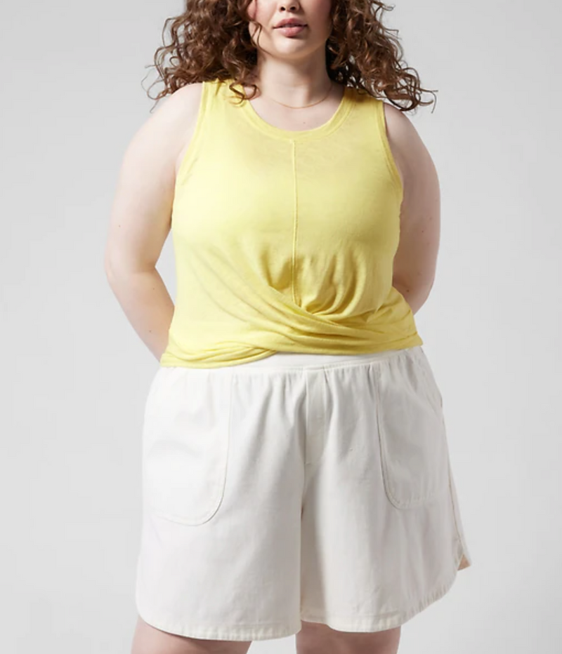 Athleta Honeysuckle Yellow Sleeveless Breezy Twist Tank Top