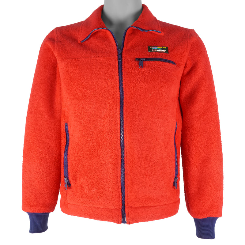 LL Bean - Red Fleece Sweatshirt 1990s Medium