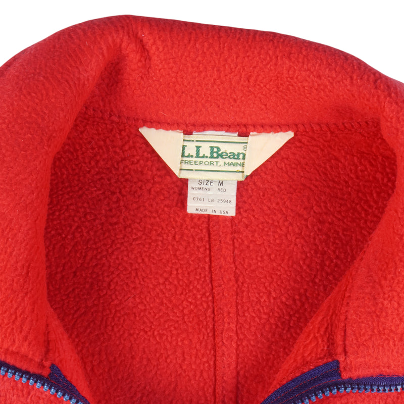 LL Bean - Red Fleece Sweatshirt 1990s Medium