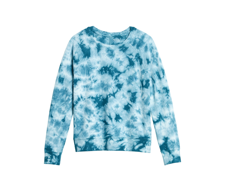 Athleta Blue Tie-Dye Long Sleeve Sundown Sweatshirt Top