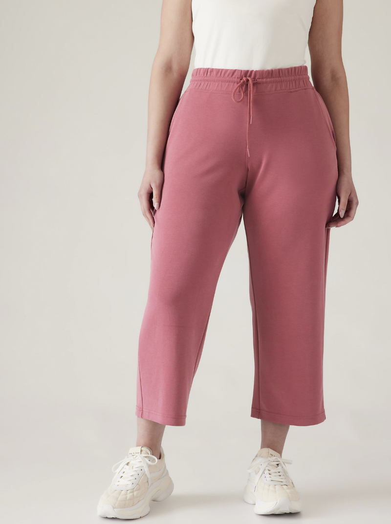 Athleta Berry Rose Seasoft Straight Cropped Pant
