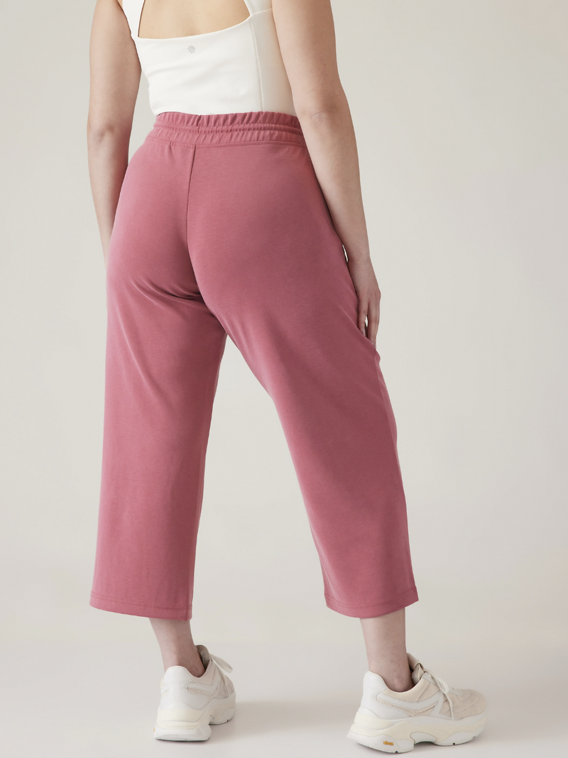 Athleta Berry Rose Seasoft Straight Cropped Pant