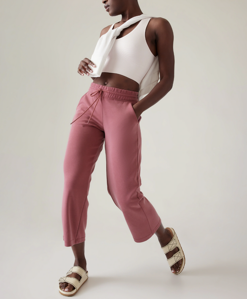Athleta Berry Rose Seasoft Straight Cropped Pant