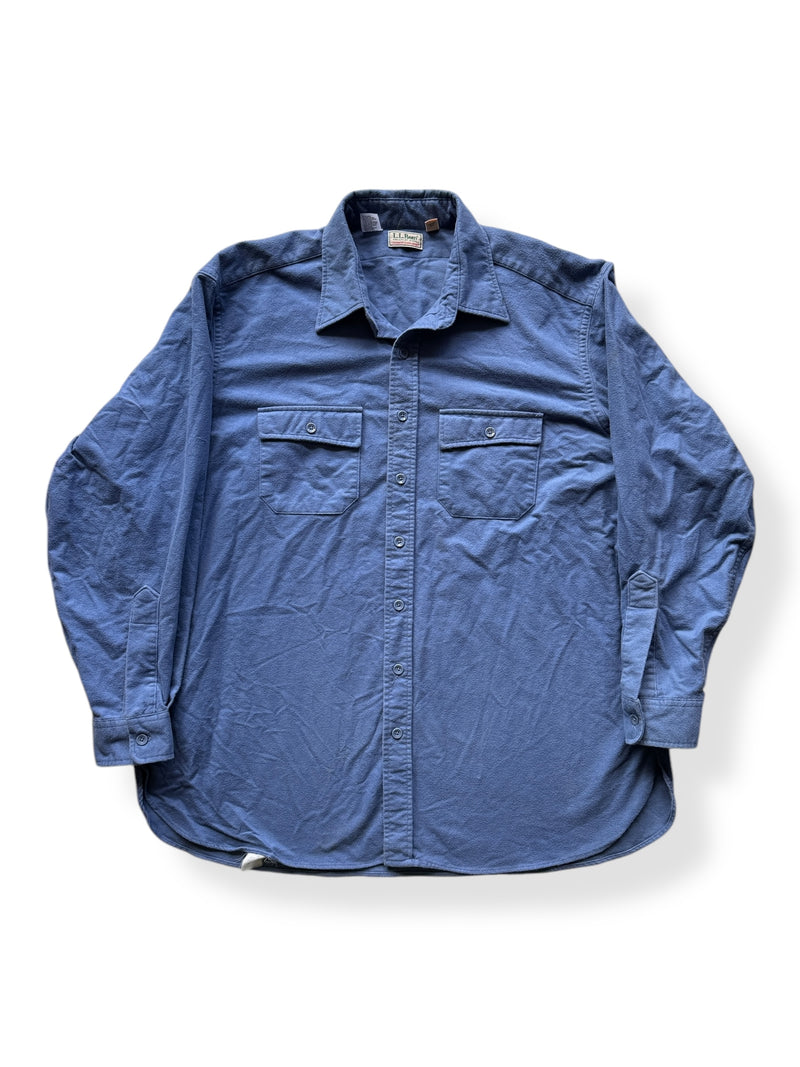 Vintage Blue LL Bean Chamois Cloth Shirt SZ XXL Tall