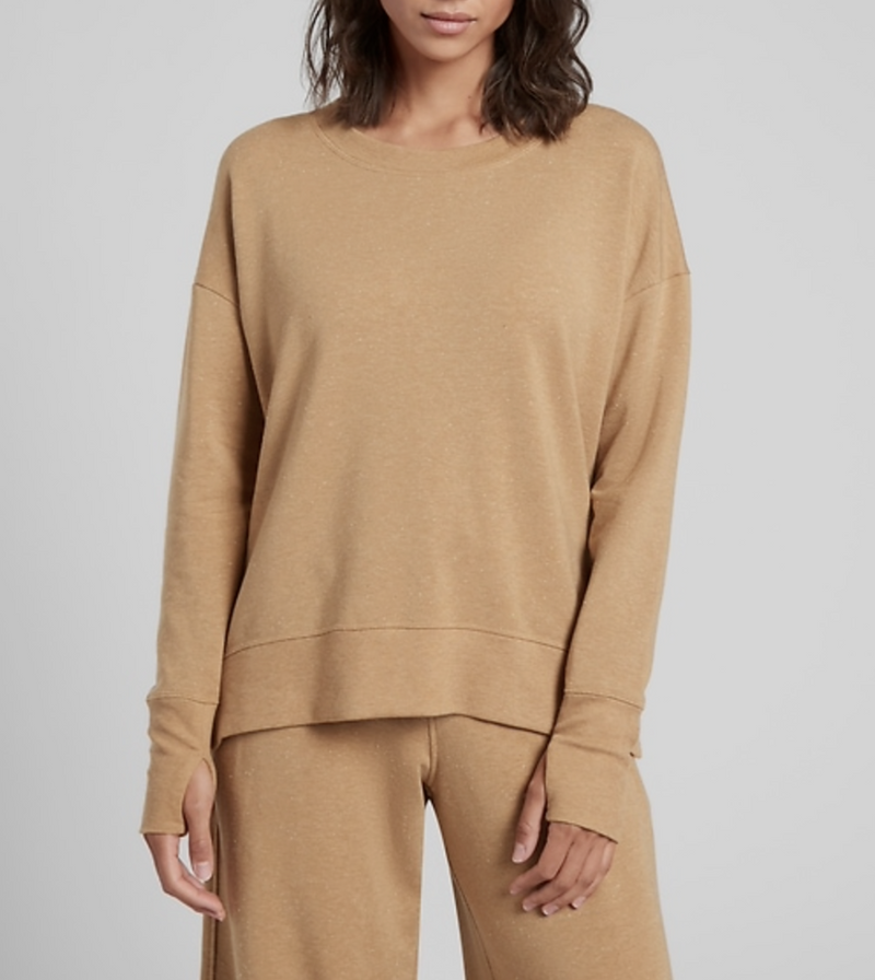 Athleta Tuscan Gold Multi Nep Balance Pullover Sweatshirt