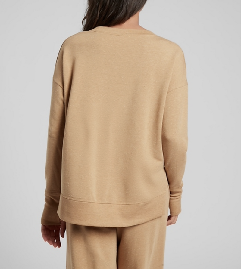 Athleta Tuscan Gold Multi Nep Balance Pullover Sweatshirt