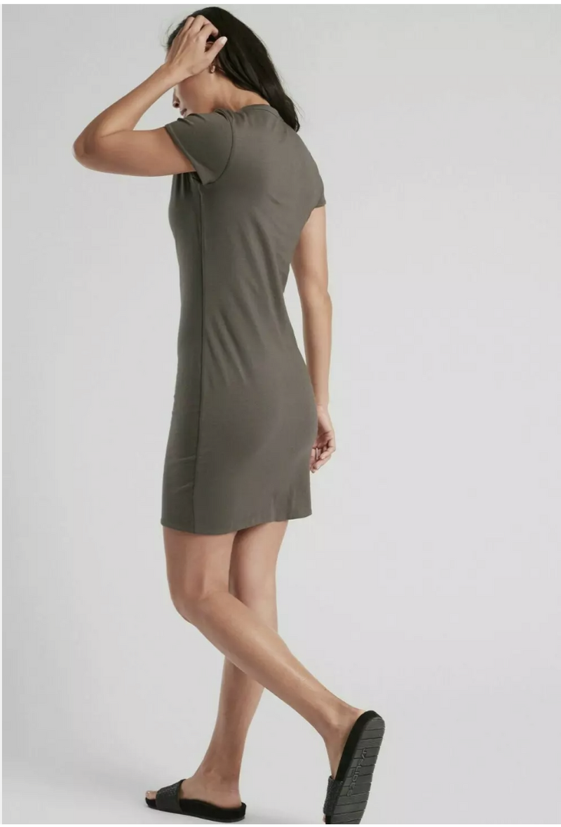 Athleta Olive / Green Short Sleeve Reversible Destina Dress