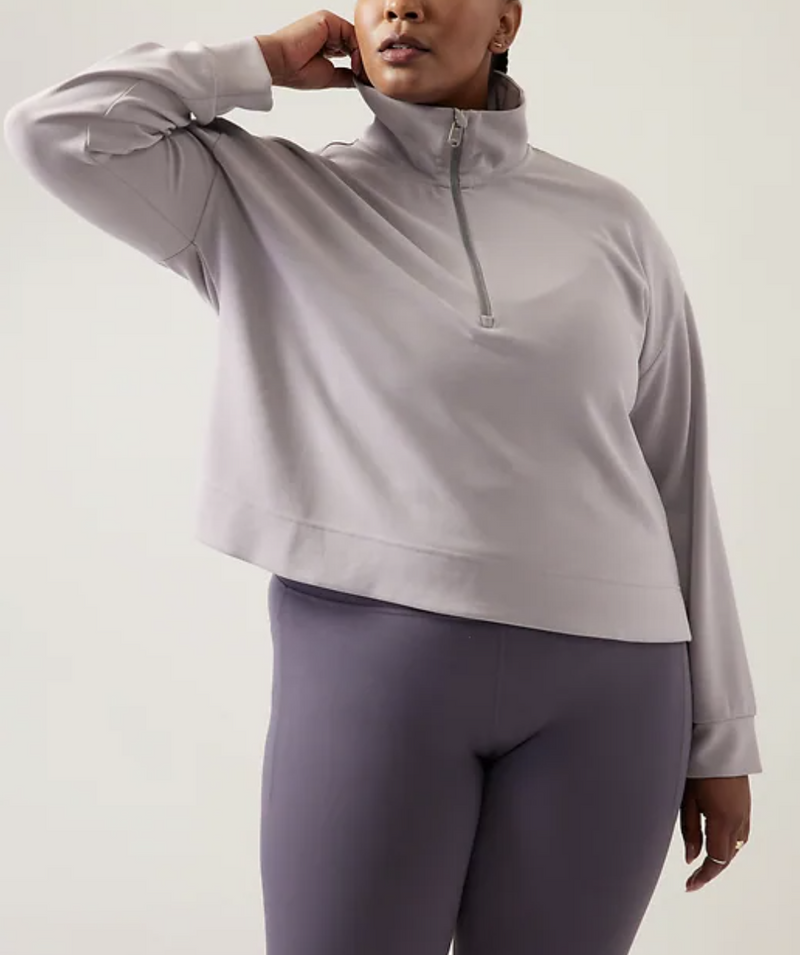 Athleta Tinsel Purple Seasoft Quarter Zip Sweatshirt