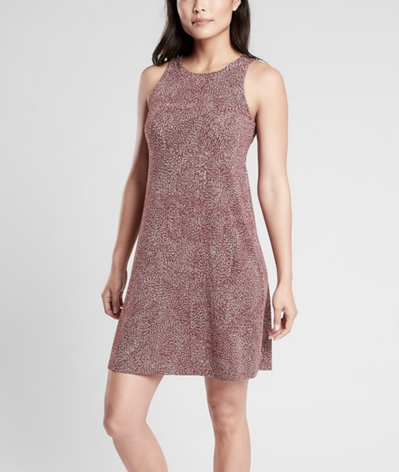 Athleta Rusty White Printed Sleeveless Santorini Dress