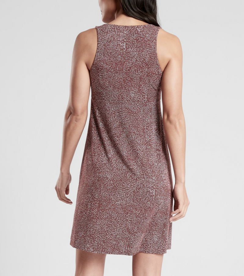 Athleta Rusty White Printed Sleeveless Santorini Dress