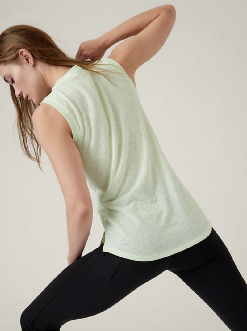 Athleta Lime Calypso Striped Sleeveless Breezy Top Tank
