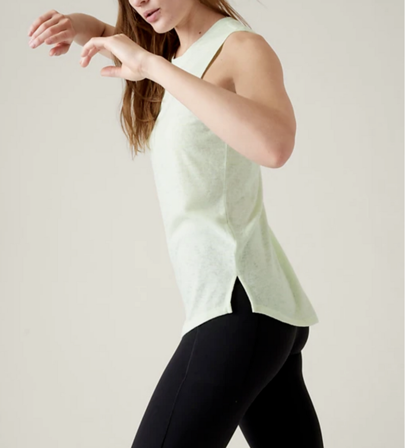Athleta Lime Calypso Striped Sleeveless Breezy Top Tank