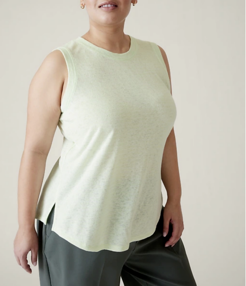 Athleta Lime Calypso Striped Sleeveless Breezy Top Tank