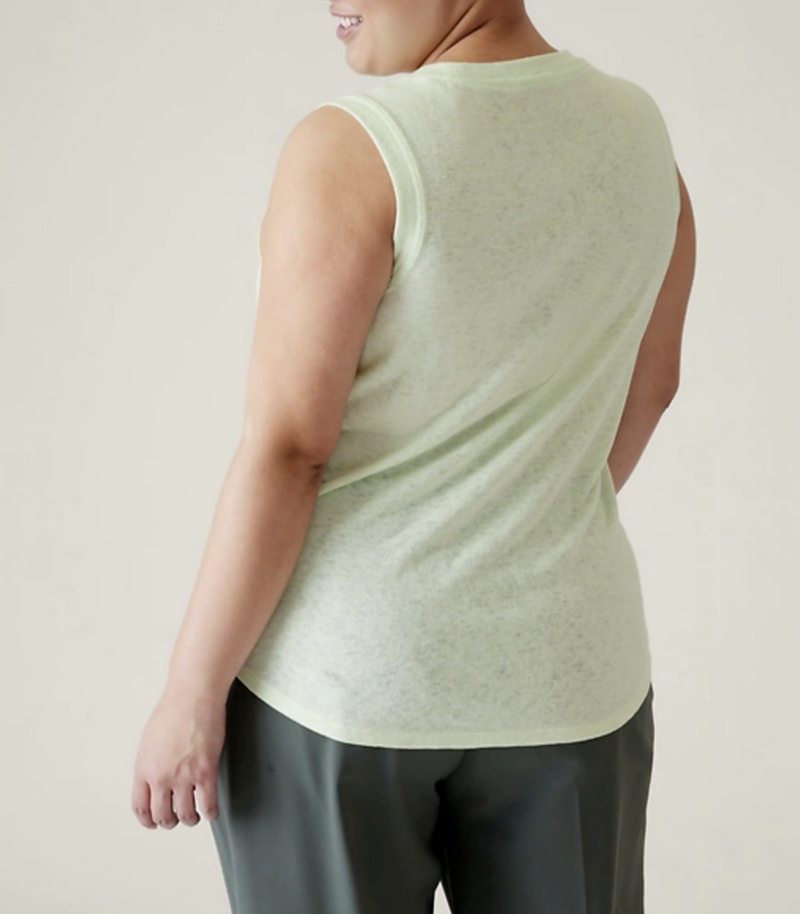 Athleta Lime Calypso Striped Sleeveless Breezy Top Tank