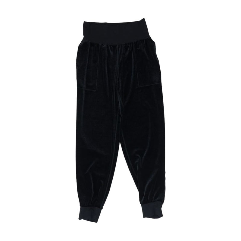 Black Solid Active Pants