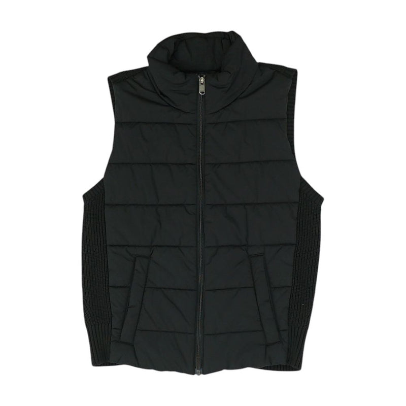 Black Solid Puffer Vest
