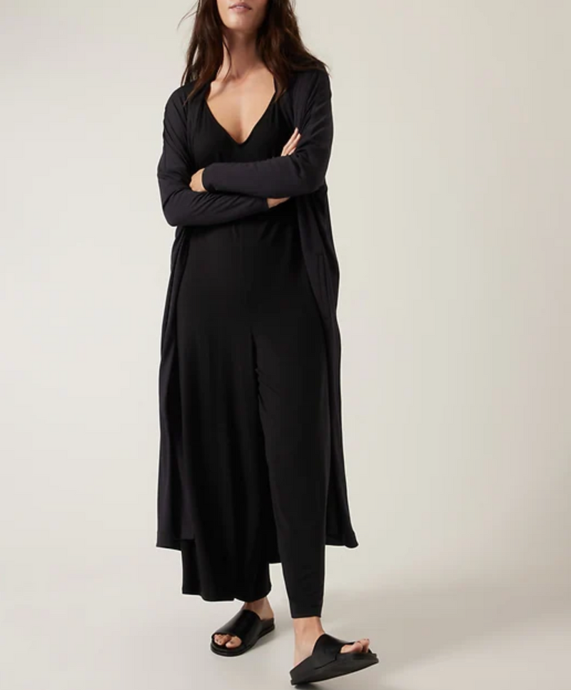 Athleta Black Night Time Bliss Sleep V-neck Romper