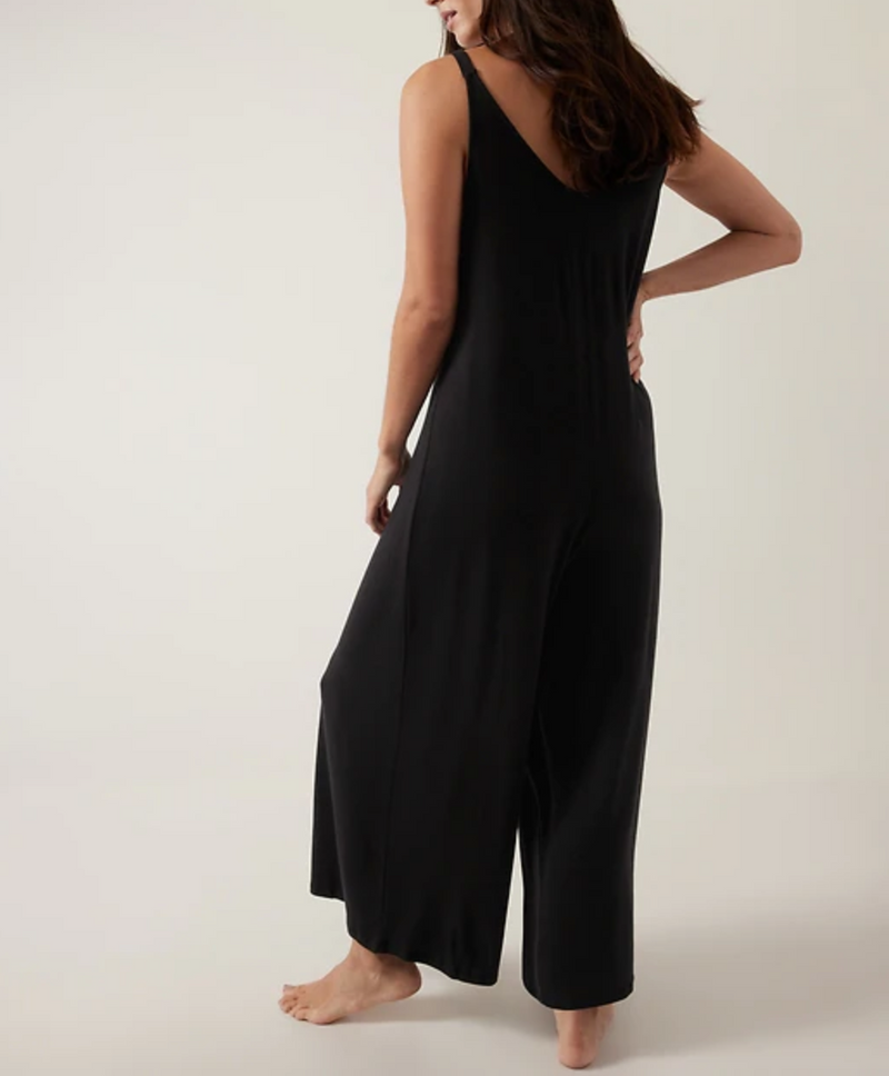 Athleta Black Night Time Bliss Sleep V-neck Romper