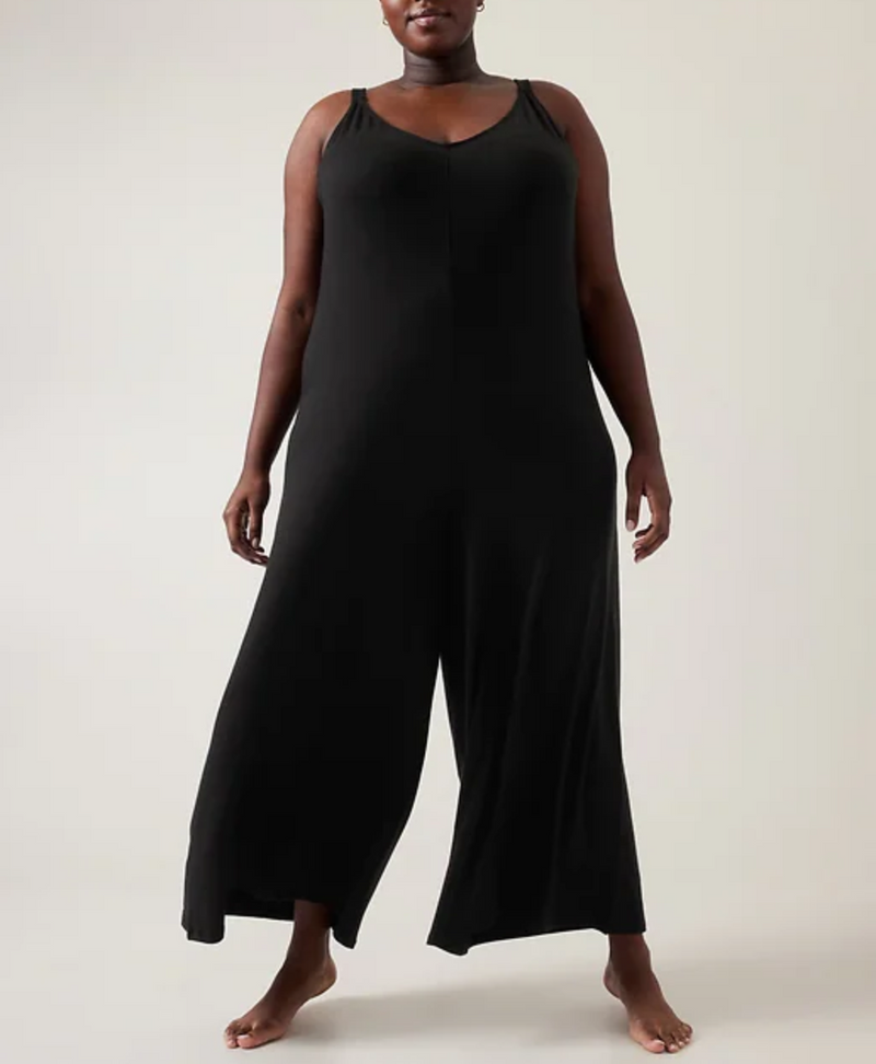 Athleta Black Night Time Bliss Sleep V-neck Romper