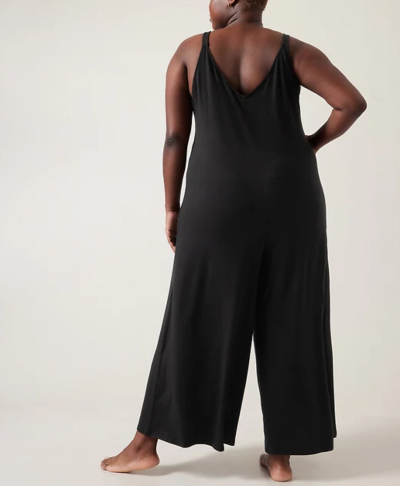 Athleta Black Night Time Bliss Sleep V-neck Romper