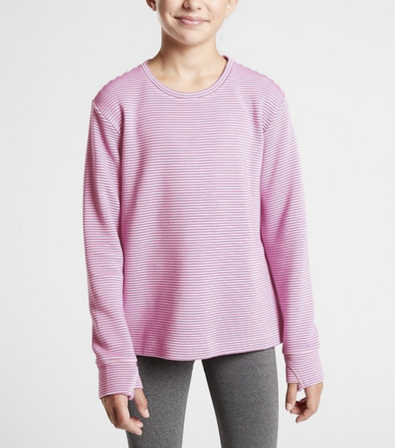 Athleta Girl Crunch Time Freesia Purple Crewneck Sweatshirt
