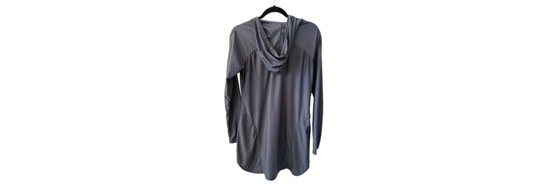 Athleta Wick-It-Wader Gray Hooded Top - LG | Preowned