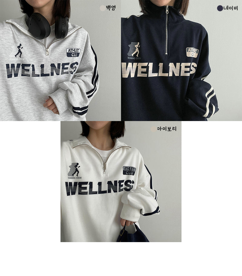 ウェルニットハーフアップジップアップスウェットシャツ / Well Knit Half Zip-Up Sweatshirt