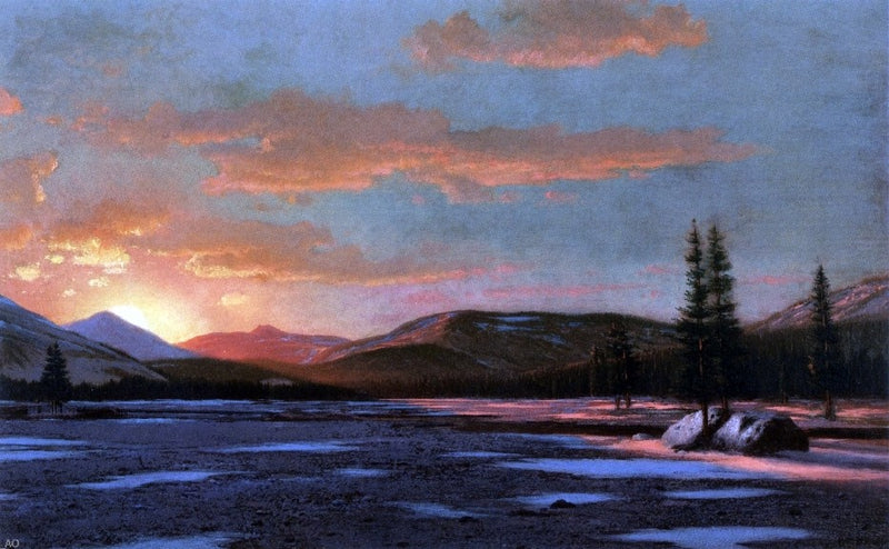 Winter Sunset by William Bradford - Hand Painted Oil Painting