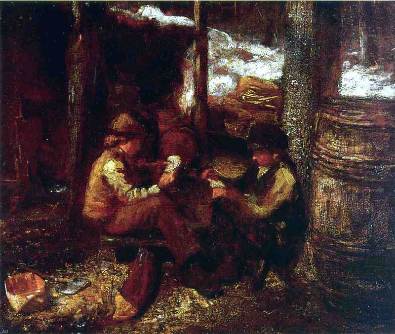 At the Maple Sugar Camp by Eastman Johnson - Hand Painted Oil Painting