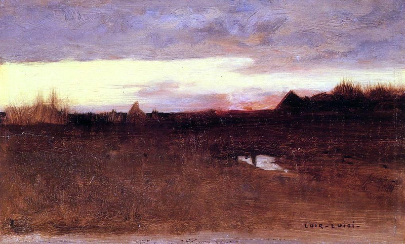 Sunset by Luigi Loir - Hand Painted Oil Painting