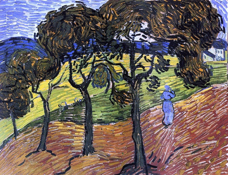 Landscape with Trees and Figures by Vincent Van Gogh - Hand Painted Oil Painting