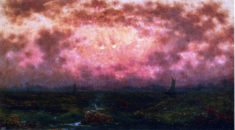 Sunset on the Coast by Martin Johnson Heade - Hand Painted Oil Painting