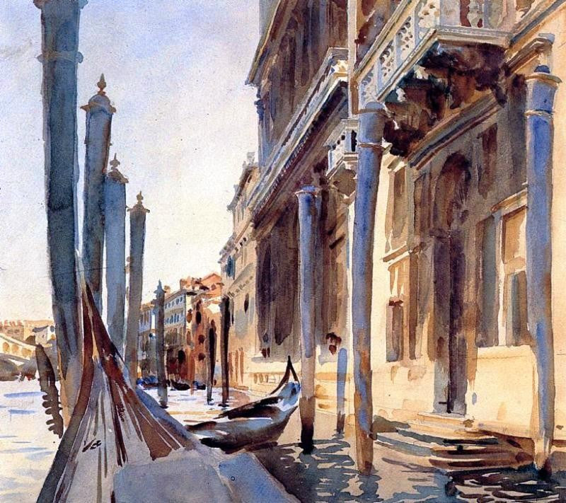 At the Grand Canal, Venice by John Singer Sargent - Hand Painted Oil Painting